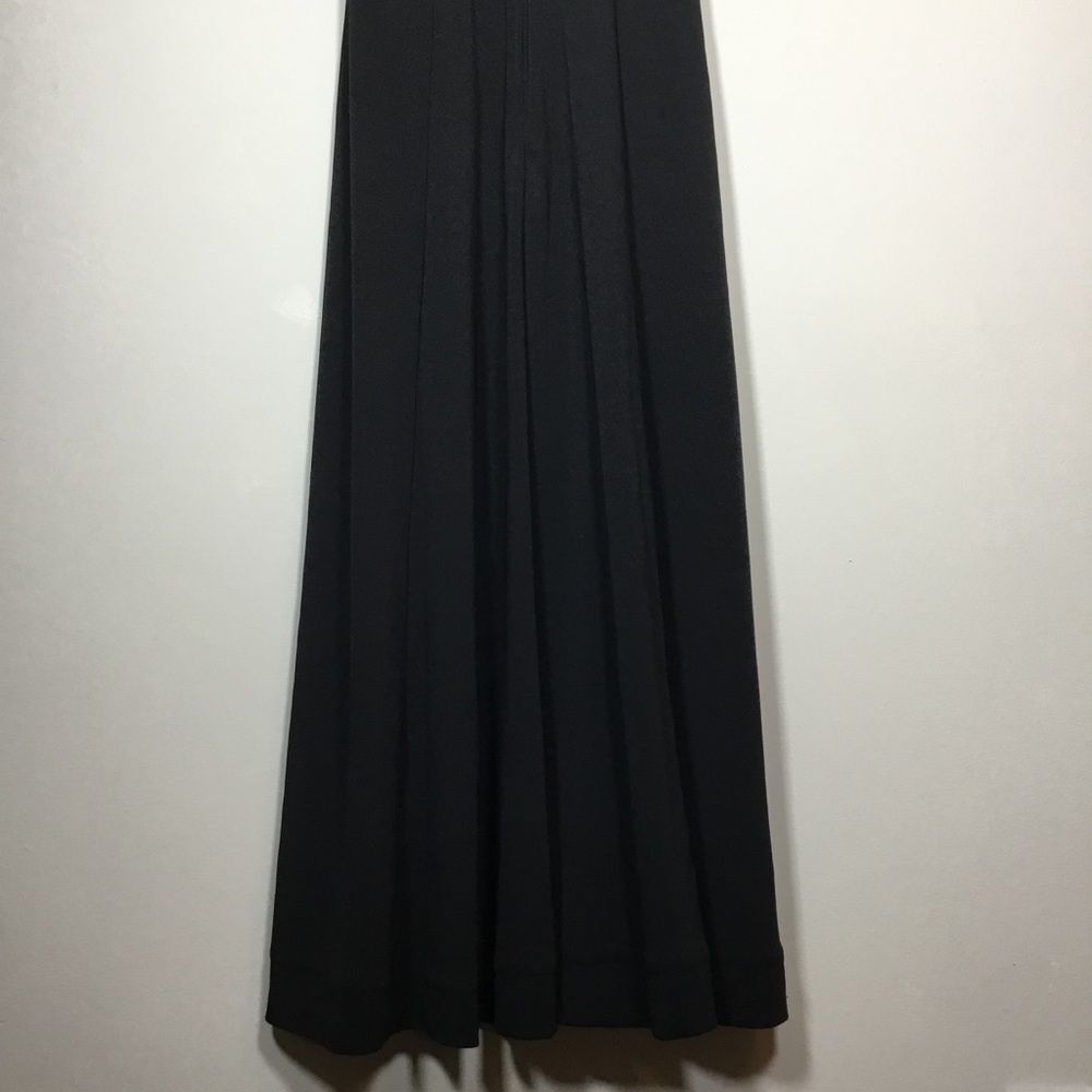 Vintage black velvet dress floaty skirt short sleeve formal dancing ball dress S - Picture 6 of 9